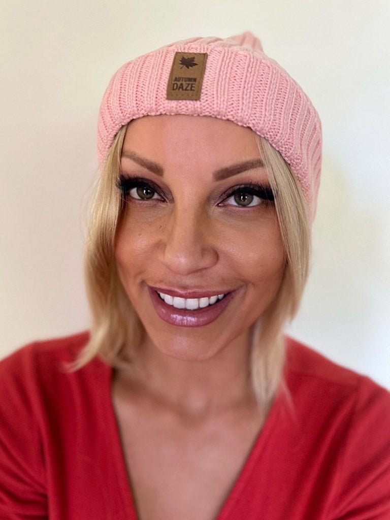 Rigon Cotton Beanie - Ivory, Beige, Grey and Pink - Hair For Hats