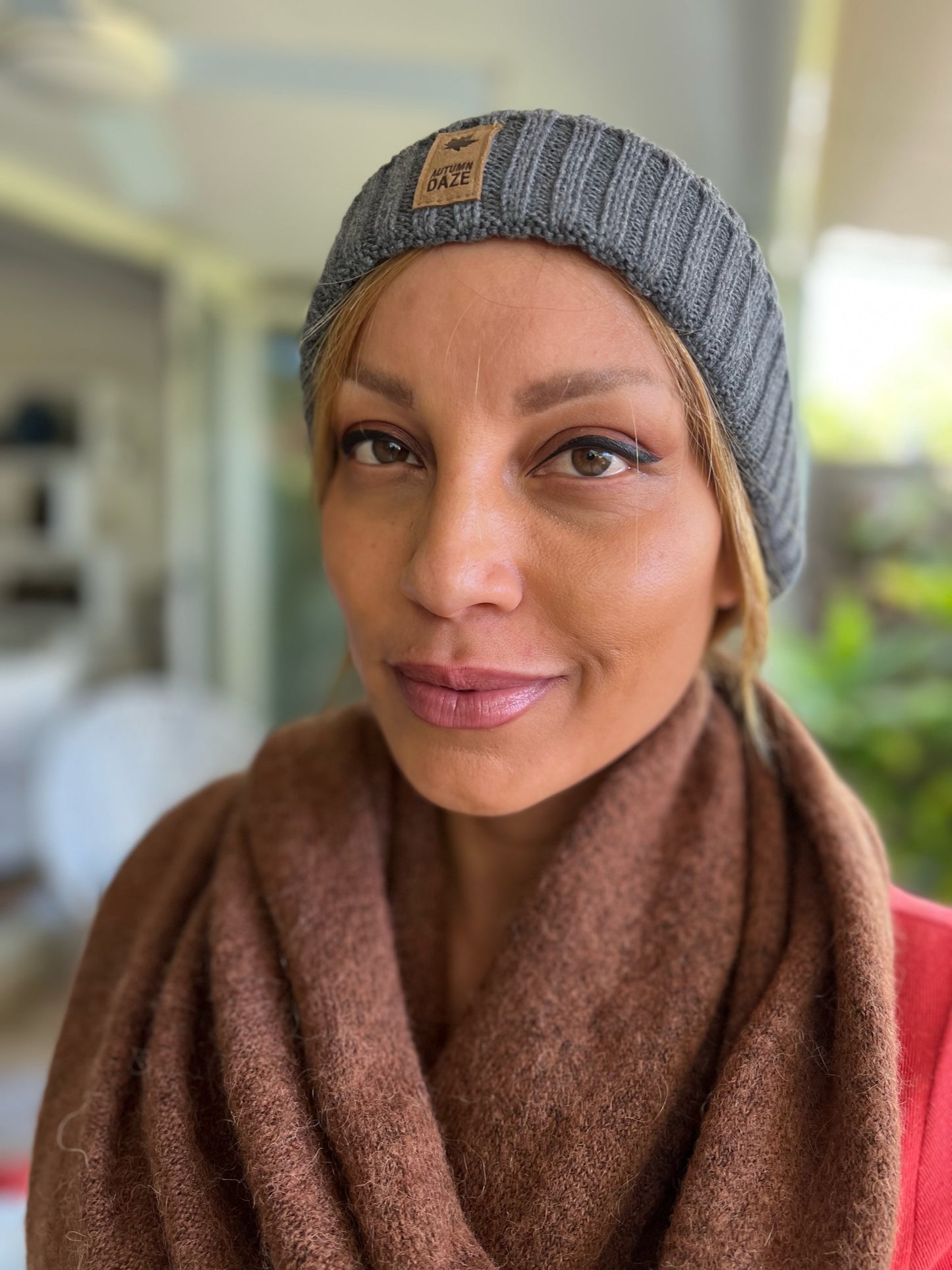 Rigon Cotton Beanie - Ivory, Beige, Grey and Pink