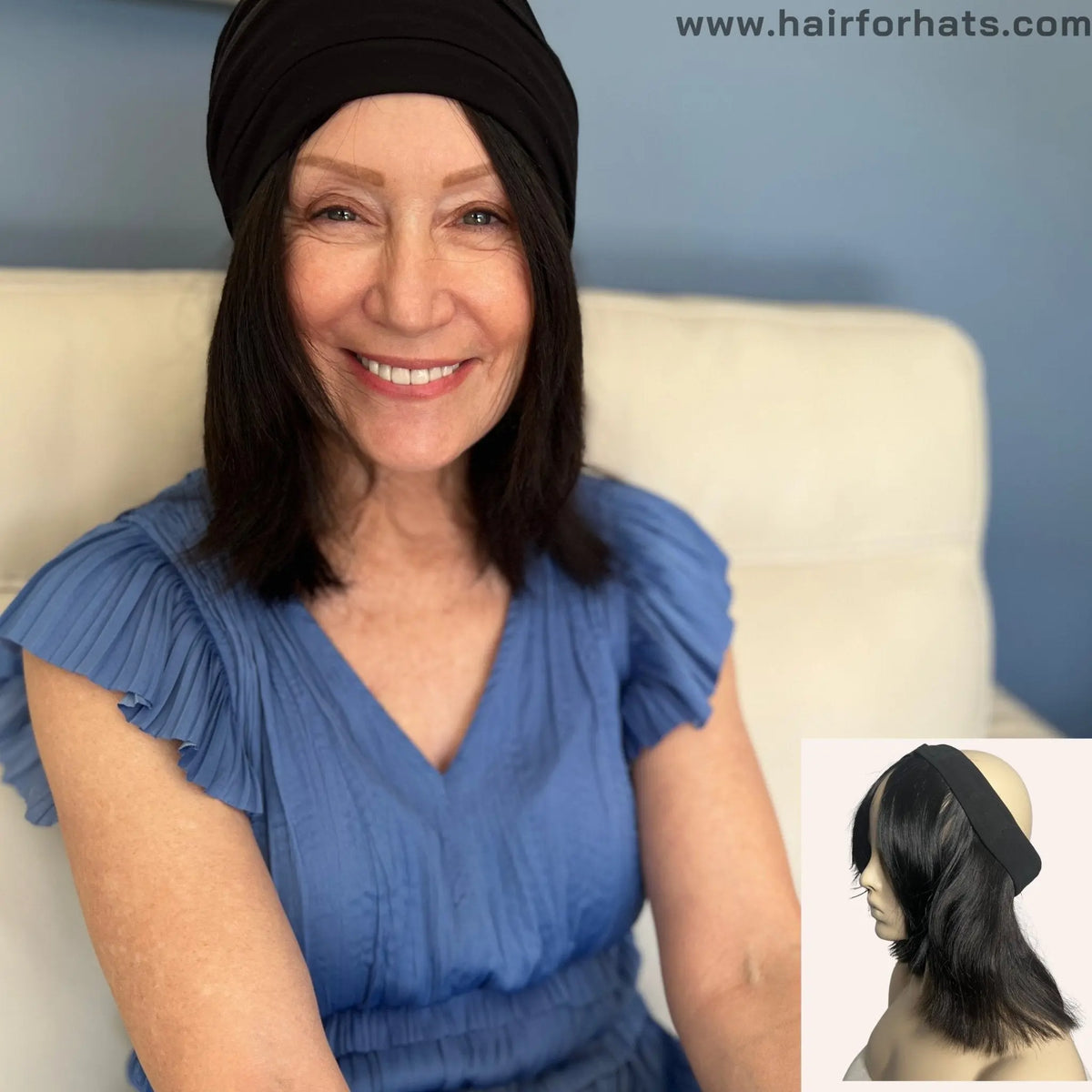 Human Hair Halo Hat Wig Honey Blonde Longer Back