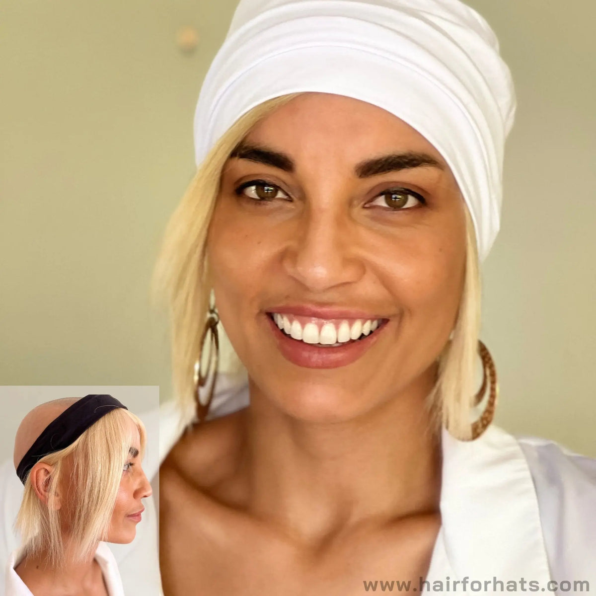 Human Hair Side Fringes for Under Hats - Chemo Wig