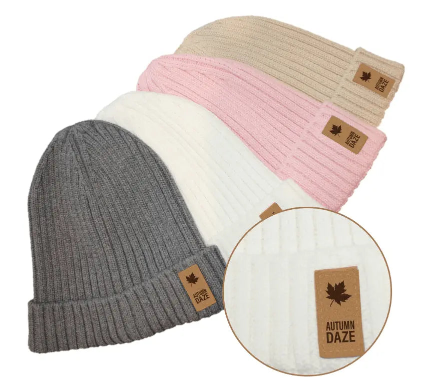 Rigon Cotton Beanie - Ivory, Beige, Grey and Pink - Hair For Hats