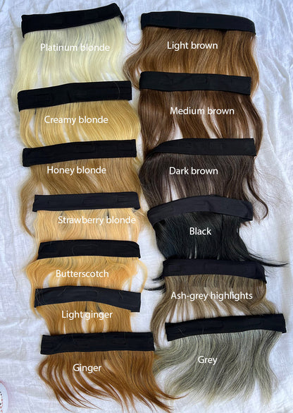 Human Hair Hat Wigs - Mid-Length - Dark Brown