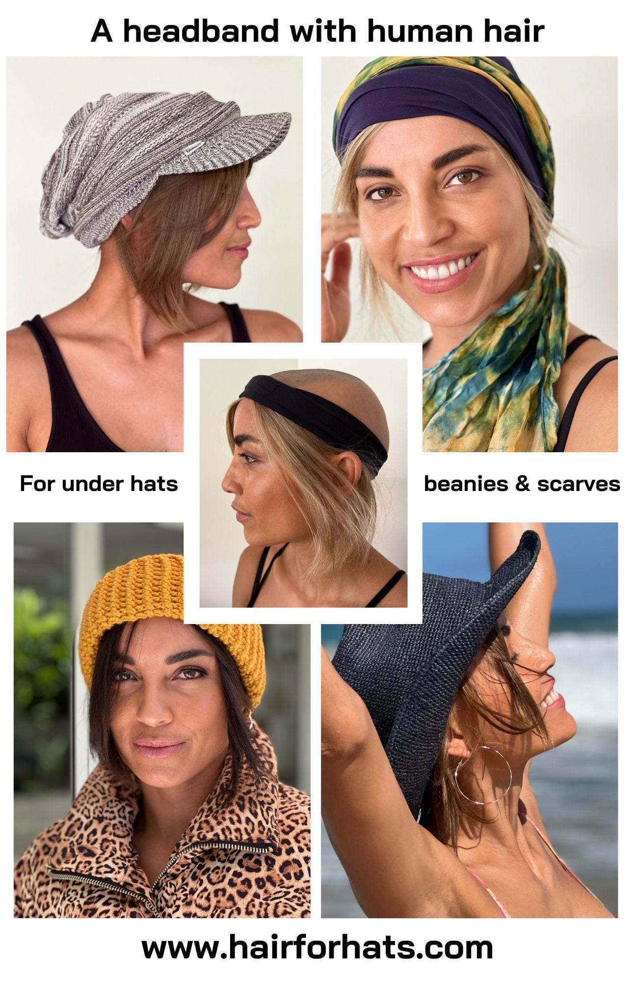 MID-LENGTH Human Hair Hat Wigs