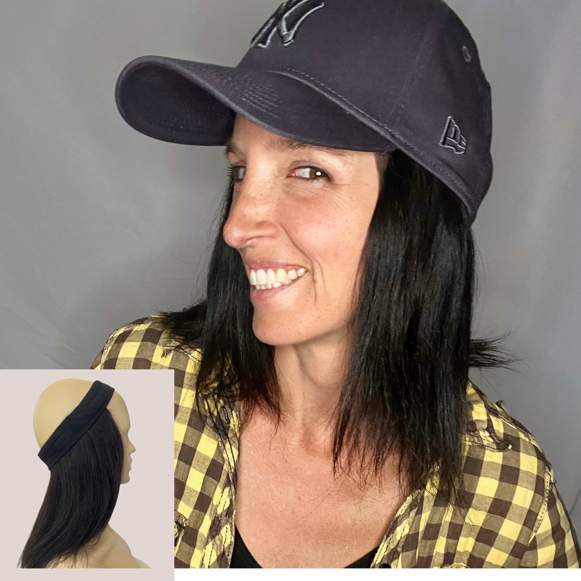 Black Human Hair Wig Bands Under Cap