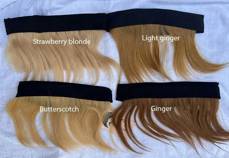 Red Variations Human Hair Bangs Short Fringe Under Beanie