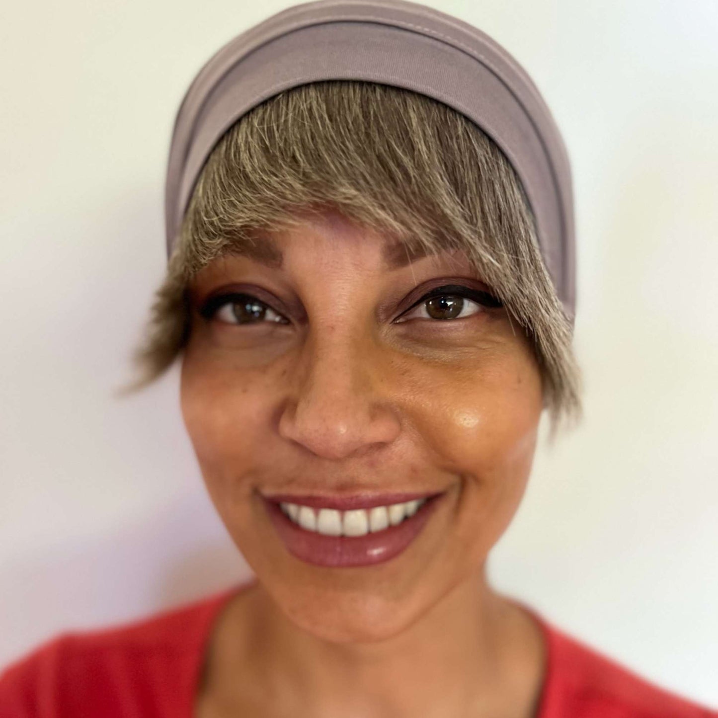 Ash Highlights Human Hair Bangs Short Fringe Under Beanie
