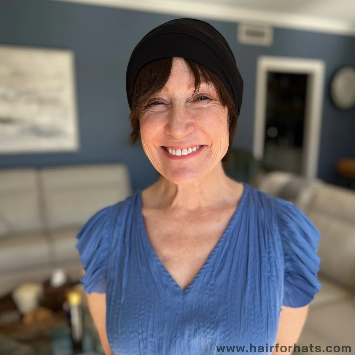 Dark Brown Human Hair Bangs Short Fringe Under Beanie