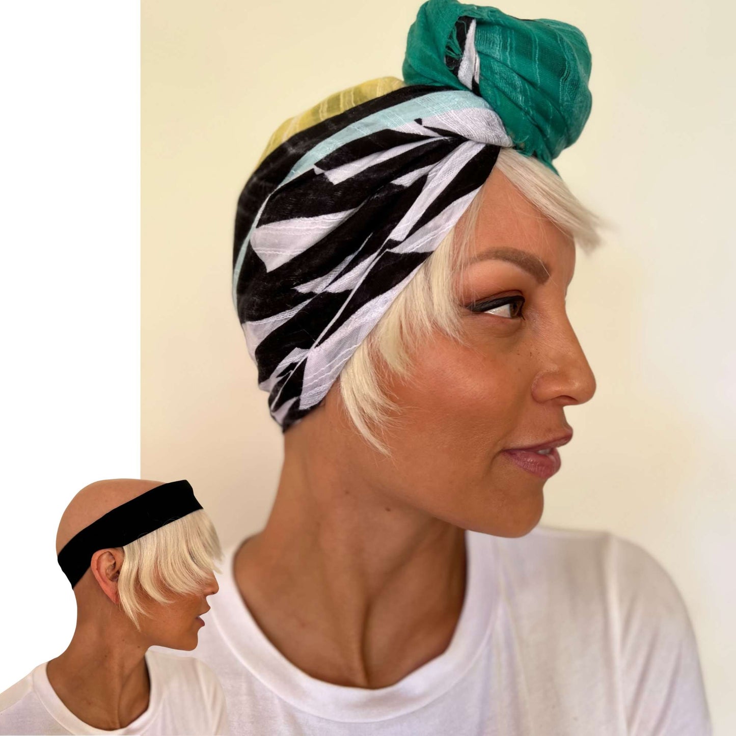 Platinum Blonde Human Hair Bangs Short Fringe Under Beanie