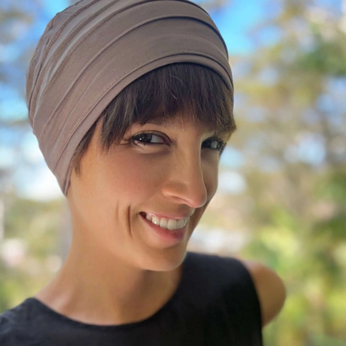 Light Brown Human Hair Bangs Short Fringe Under Beanie