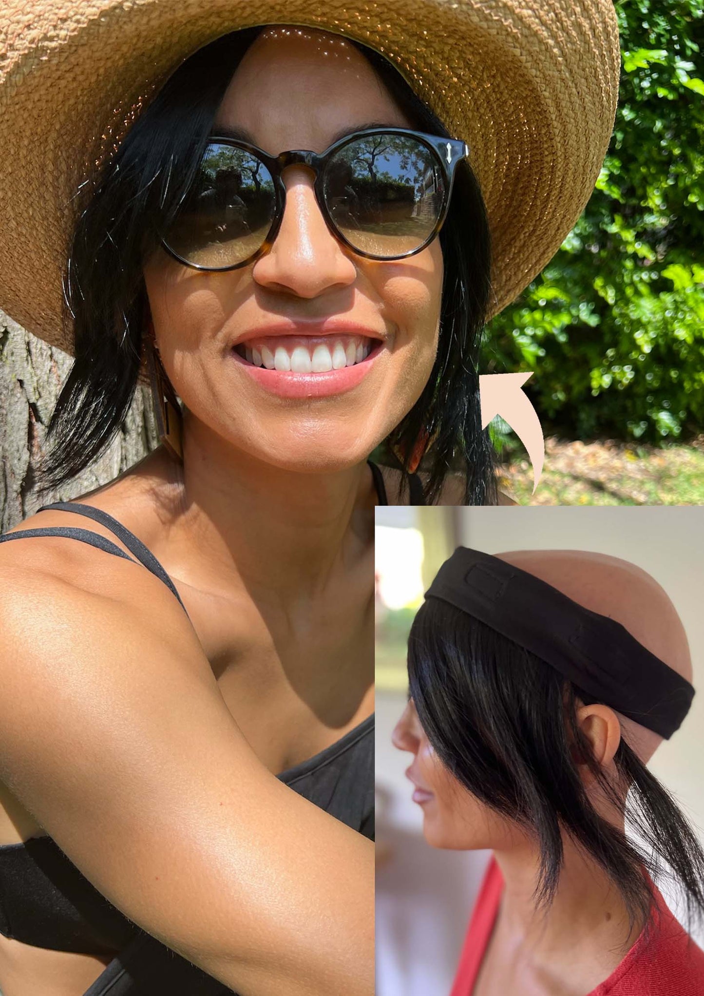 MID-LENGTH Human Hair Hat Wigs