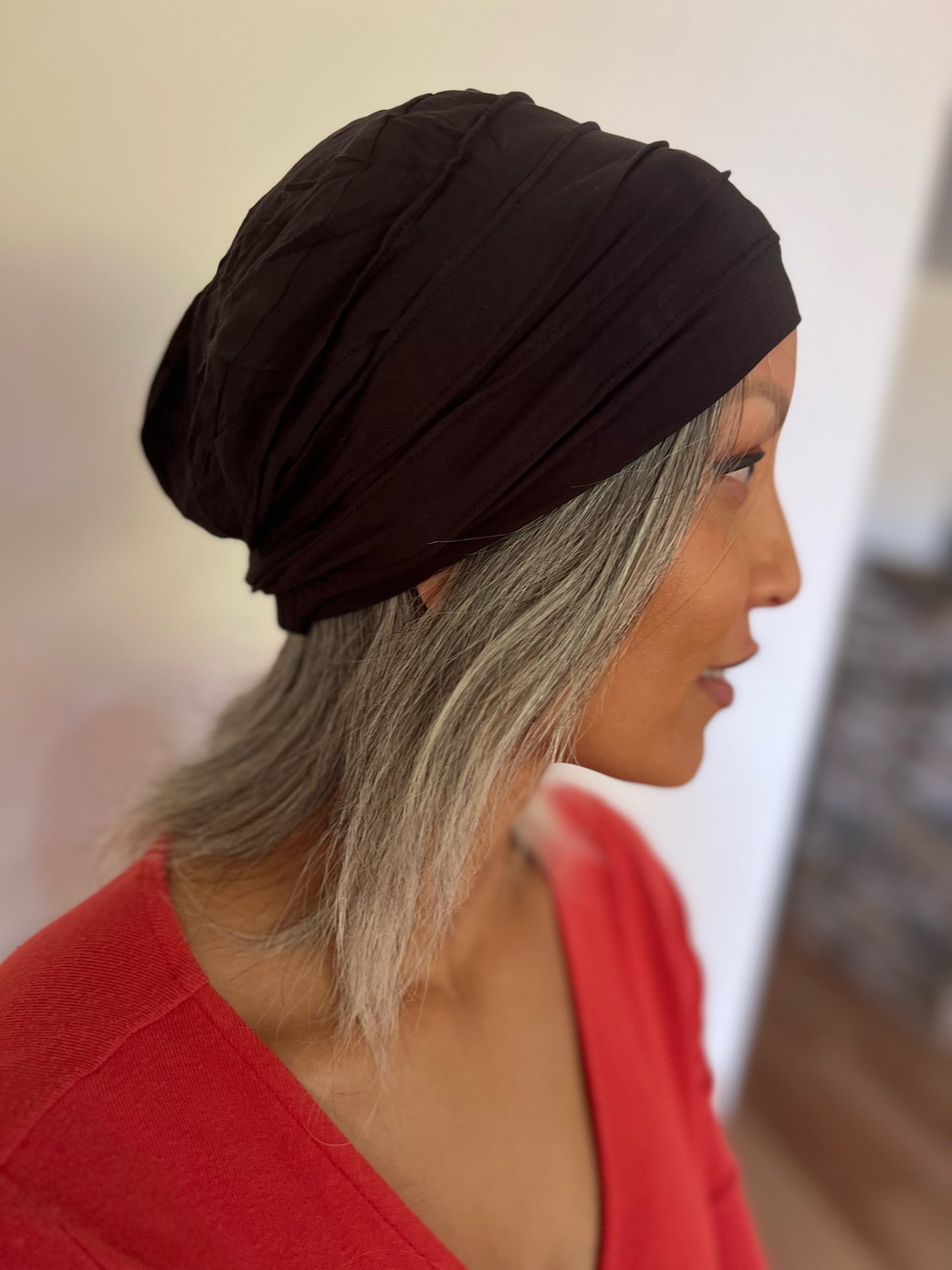 Christine "Yoga" Beanie - Black Essential Headwear for Chemo