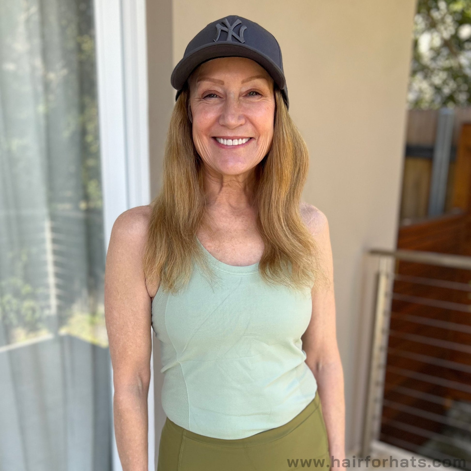 Cap with Hair - Human Hair Hat Wig