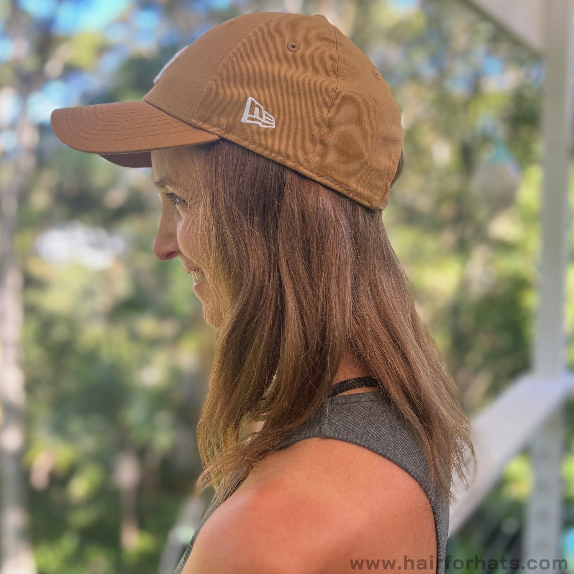 Cap with Hair - Human Hair Wig Light Brown