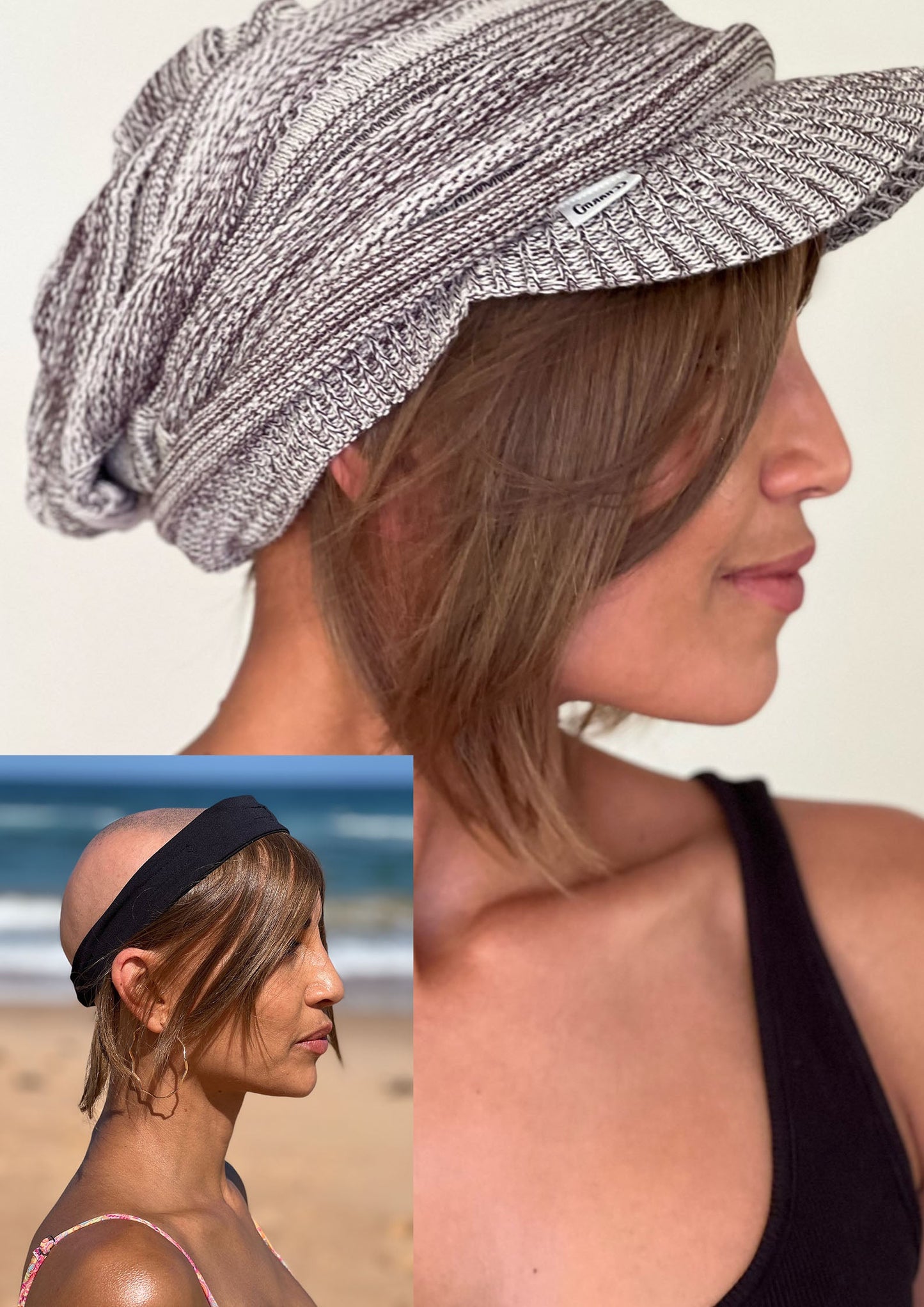 MID-LENGTH Human Hair Hat Wigs