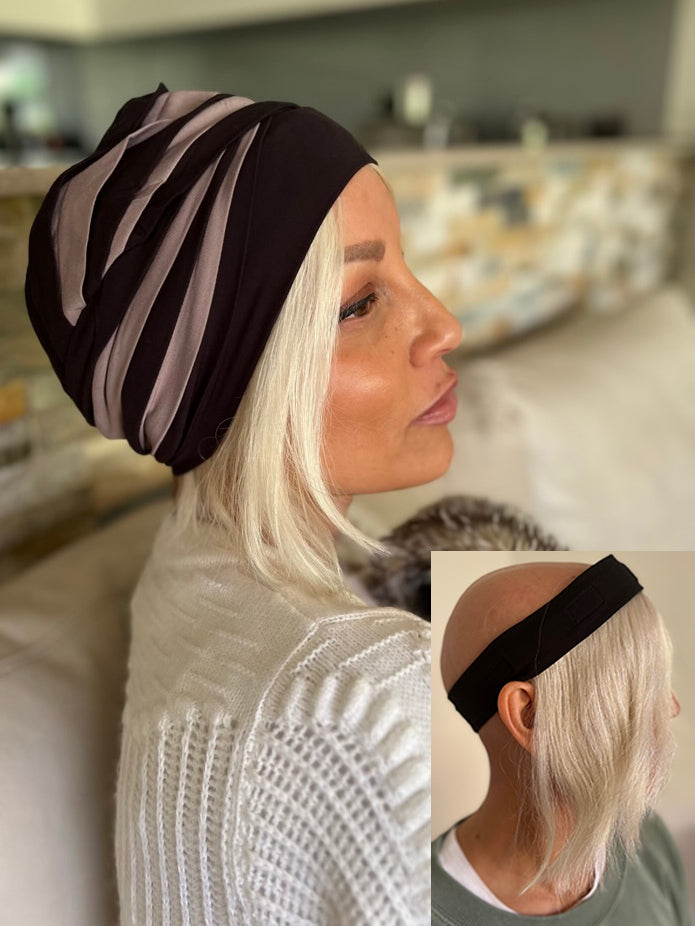 MID-LENGTH Human Hair Hat Wigs