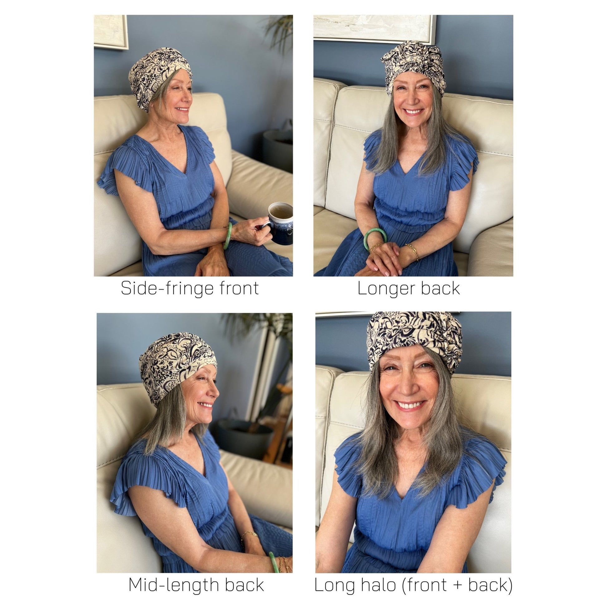 Human Hair Halo Wigs for Hats (Front + Back) - Hair For Hats