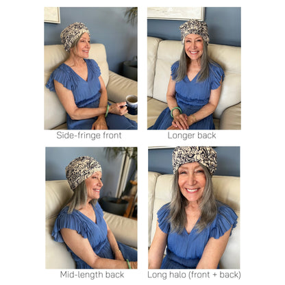 Human Hair Halo Wigs for Hats (Front + Back) - Hair For Hats