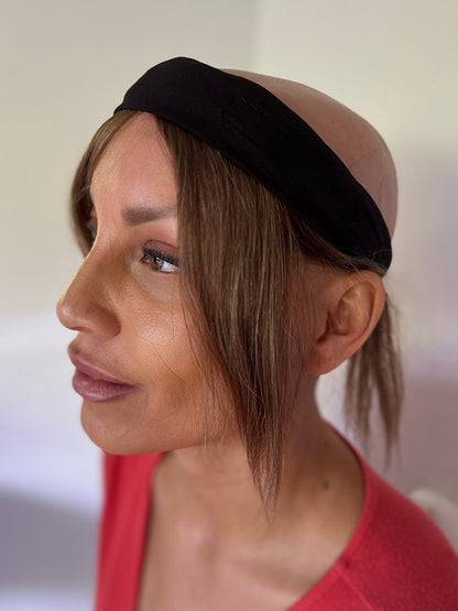 Human Hair Hat Wigs - Mid-Length, Medium Brown