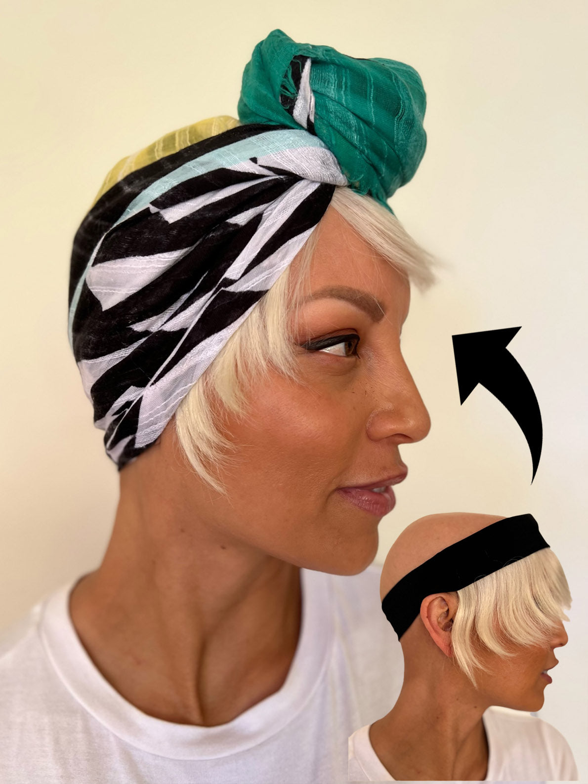 Platinum Blonde Human Hair Fringe for Under Hats
