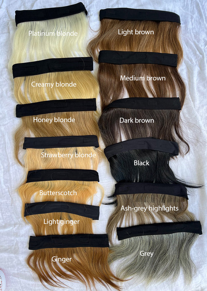 Human Hair Hat Wigs - Mid-Length, Ash-Blonde Highlights