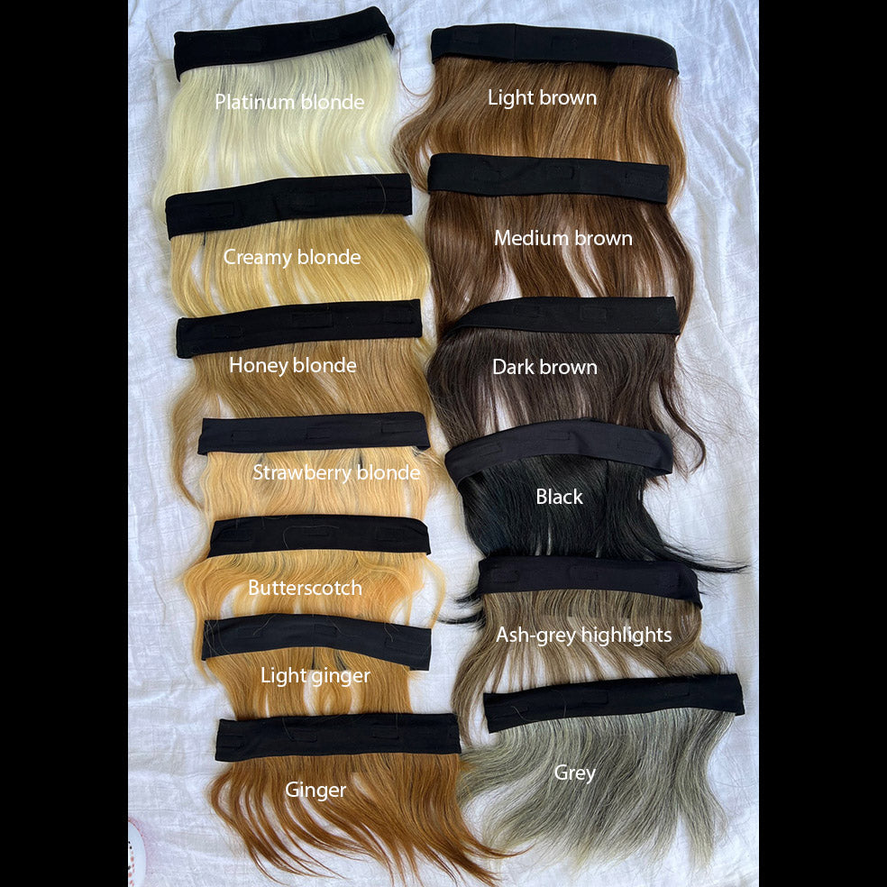 Mid-Length Human Hair Halo Wigs for Under Hats, Beanies and Scarves
