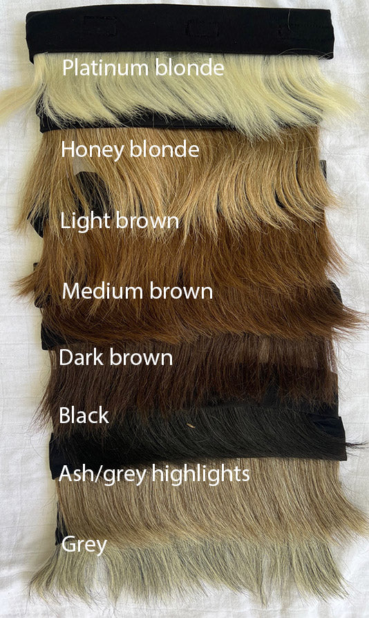 Human Hair Fringe for Under Hats - Short, Dark Brown
