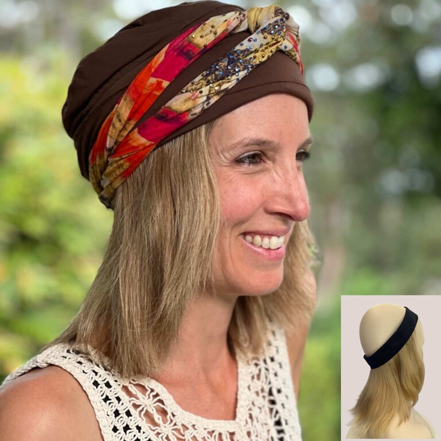 Human Hair Hat Wig - Mid-Length Back - Range of Colours