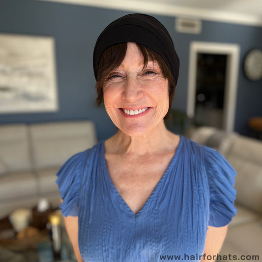 Human Hair Fringe Hat Wigs - Short Front/Back - Range of Colours