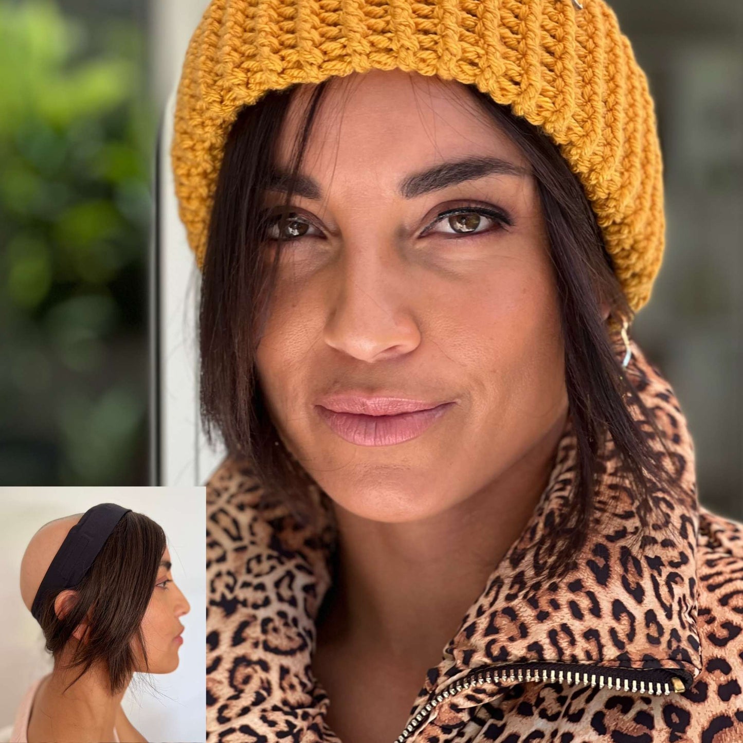 Human Hair Hat Wig - Side Fringe Face Framer - Range of Colours - Chemo Hat With Hair