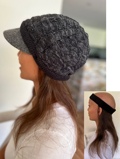 Human Hair Hat Wig - Long Back - Range of Colours